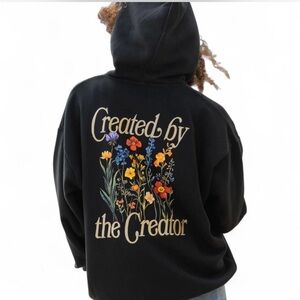 NWT Black Floral Graphic Hoodie